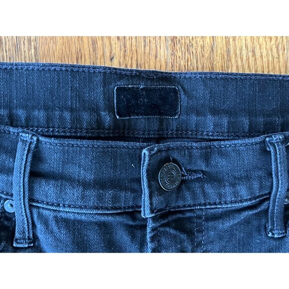 MOTHER Denim Black The Insider Crop Step Fray Not Guilty Jeans Women's Size 30 - Picture 3 of 12